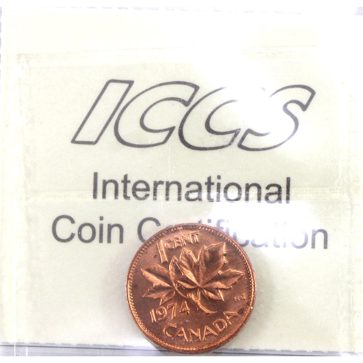 1974 Canada 1-cent ICCS Certified MS65 Red