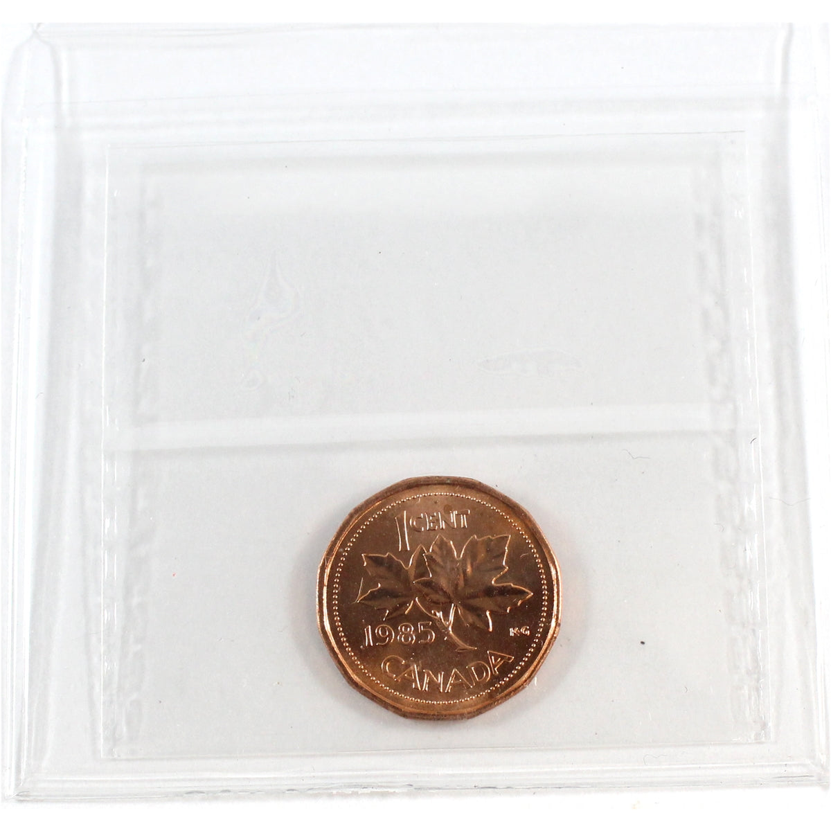 1985 Pointed 5 Canada 1-cent ICCS Certified MS65 Red