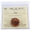 1986 Canada 1-cent ICCS Certified MS65 Red