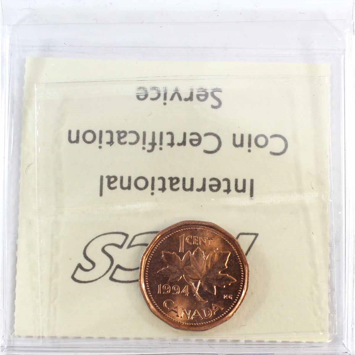 1994 Canada 1-cent ICCS Certified MS-65 Red