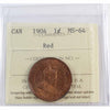 1904 Canada 1-cent ICCS Certified MS64 Red (XTR 202)