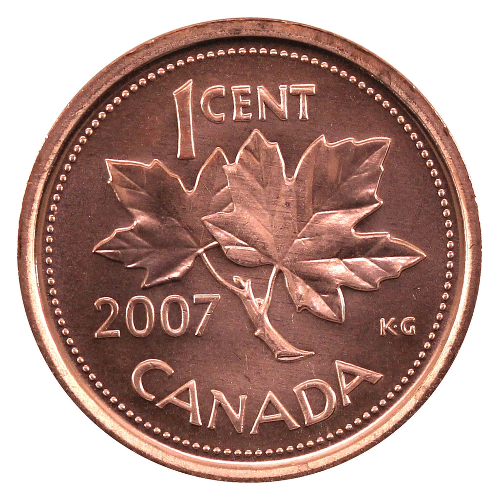 2007 Non Magnetic Canada 1-cent Brilliant Uncirculated (MS63)