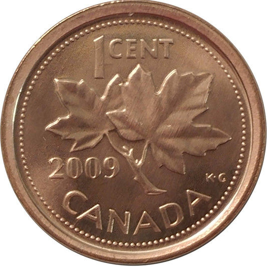2009 Non Magnetic Canada 1-cent Brilliant Uncirculated (MS63)