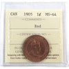 1905 Canada 1-cent ICCS Certified MS64 Red (XJX 134)