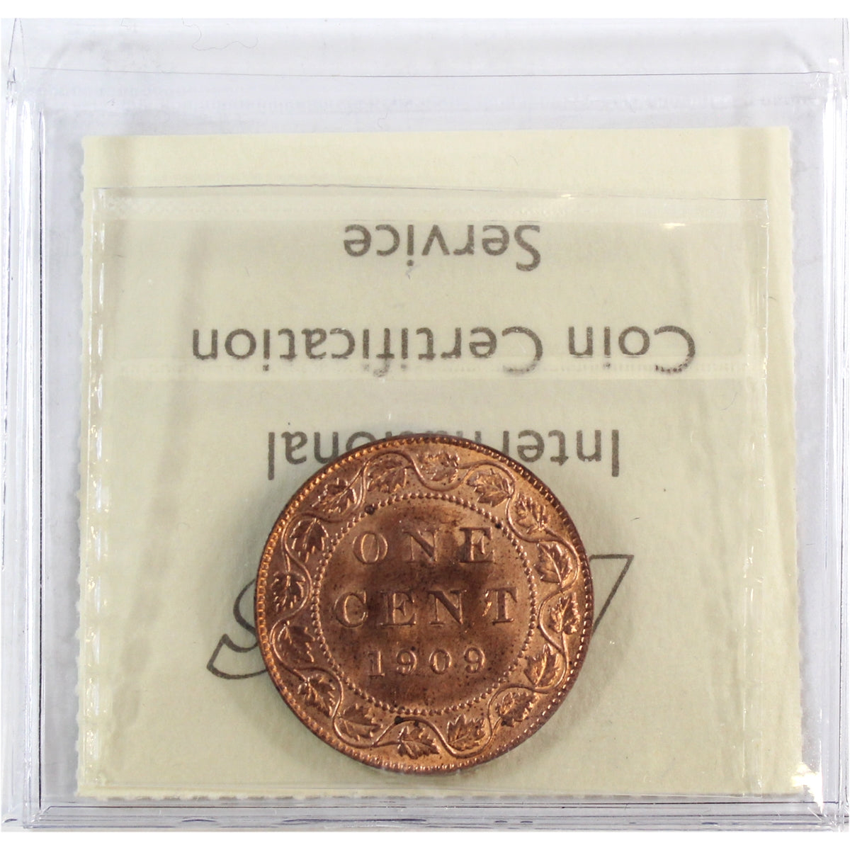1909 Canada 1-cent ICCS Certified MS64 Red (XJX 136)