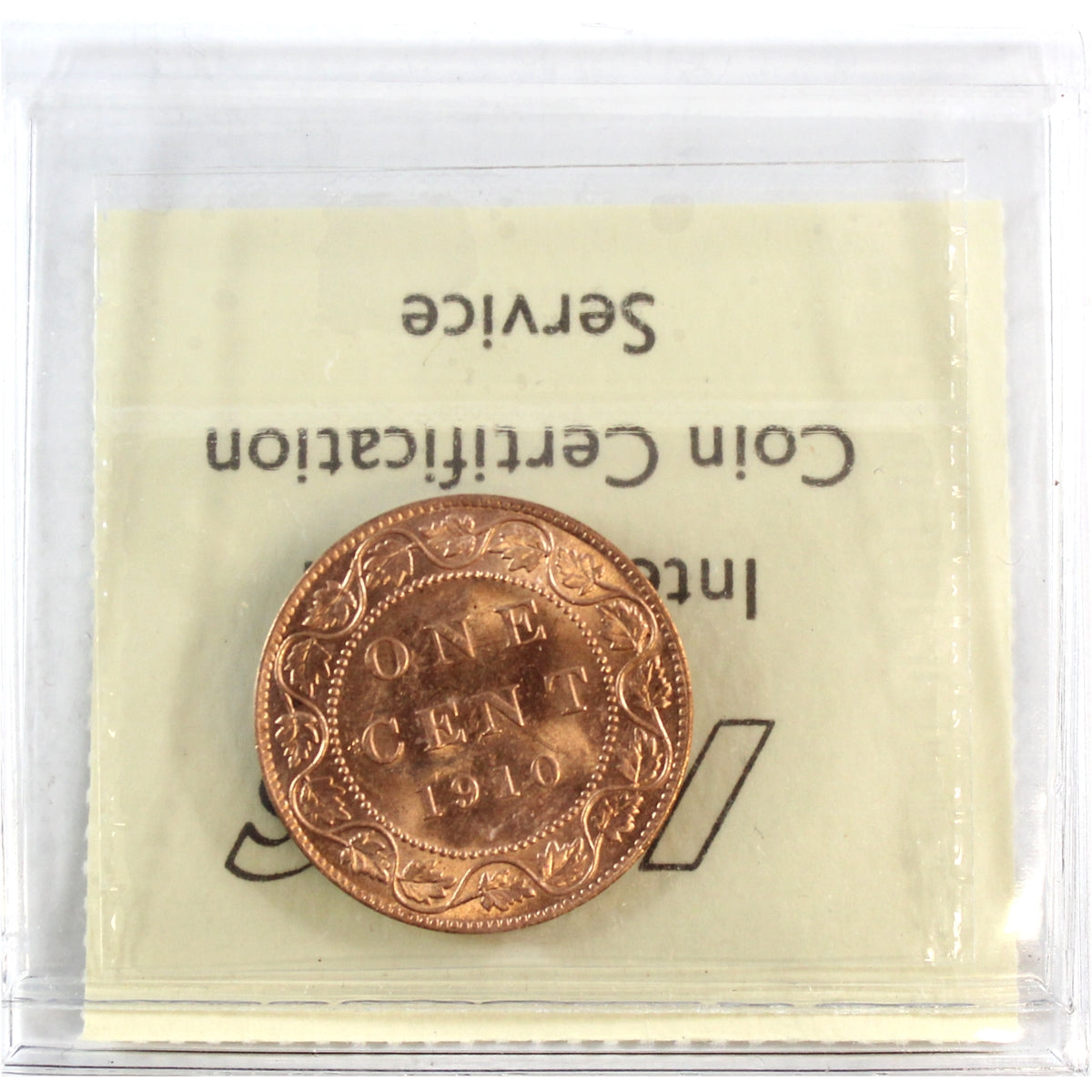 1910 Canada 1-cent ICCS Certified MS63 Red
