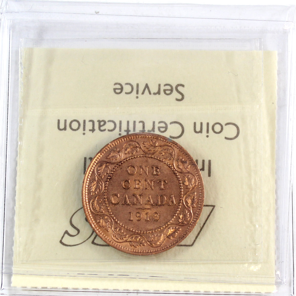 1919 Canada 1-cent ICCS Certified MS64 Red