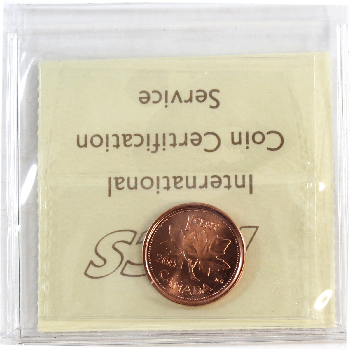 2003P Old Effigy, Magnetic Canada 1-cent ICCS Certified MS65 Red