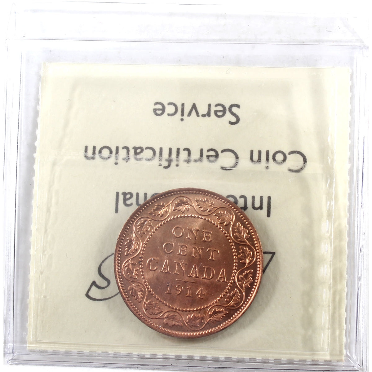 1914 Canada 1-cent ICCS Certified MS64 Red (XCE 744)