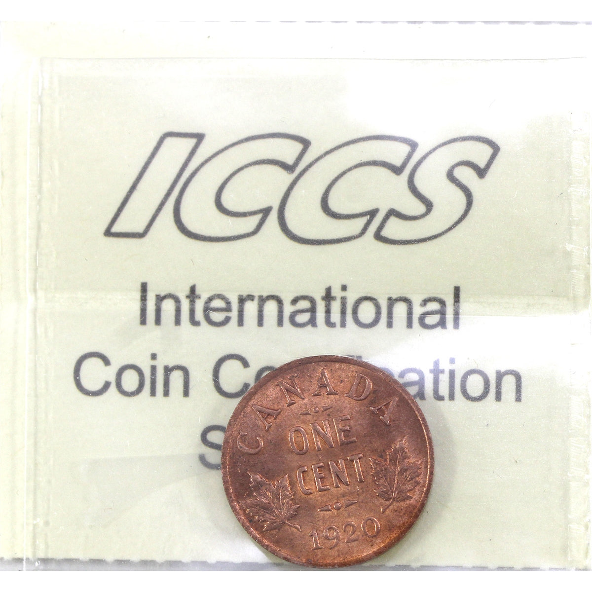 1920 Small Canada 1-cent ICCS Certified MS-63