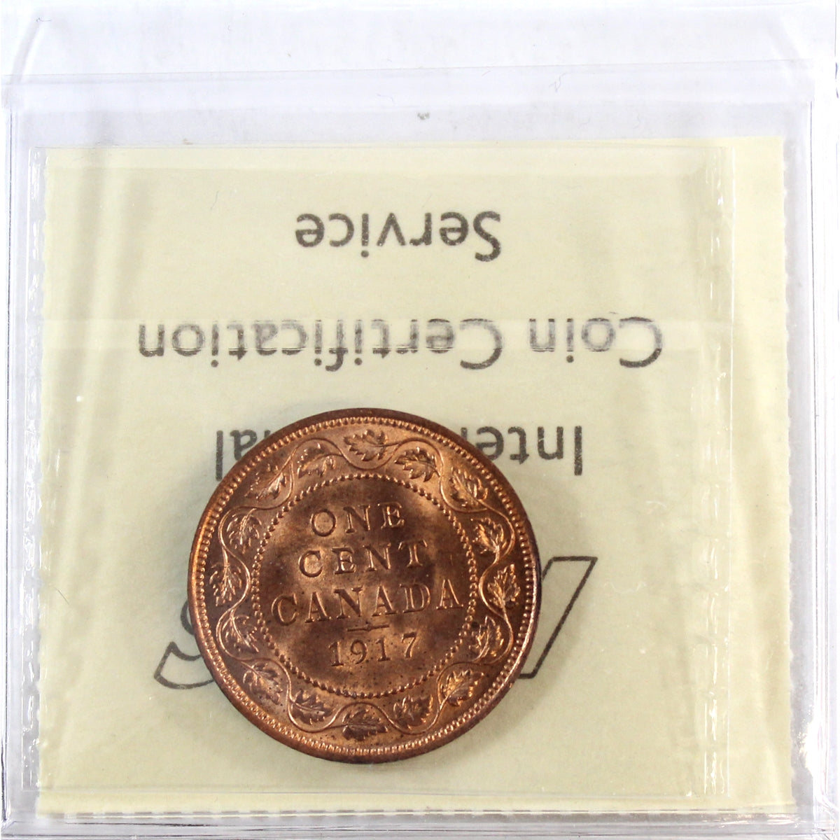 1917 Canada 1-cent ICCS Certified MS65 Red (XPQ 713)