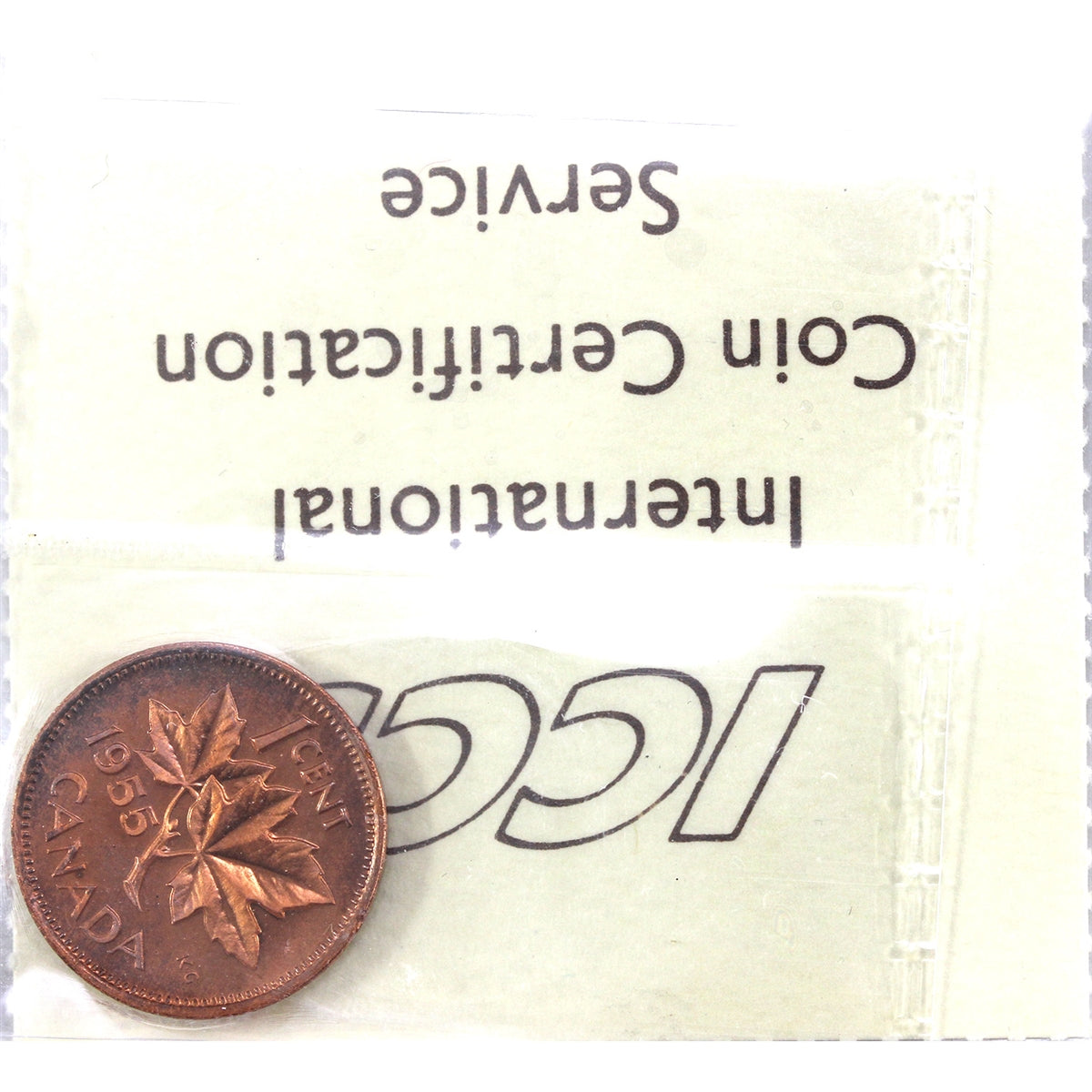 1955 SF Canada 1-cent ICCS Certified PL66 Red