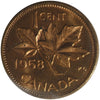 1958 Canada 1-cent ICCS Certified MS64 Red