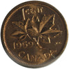 1959 Canada 1-cent ICCS Certified MS64 Red