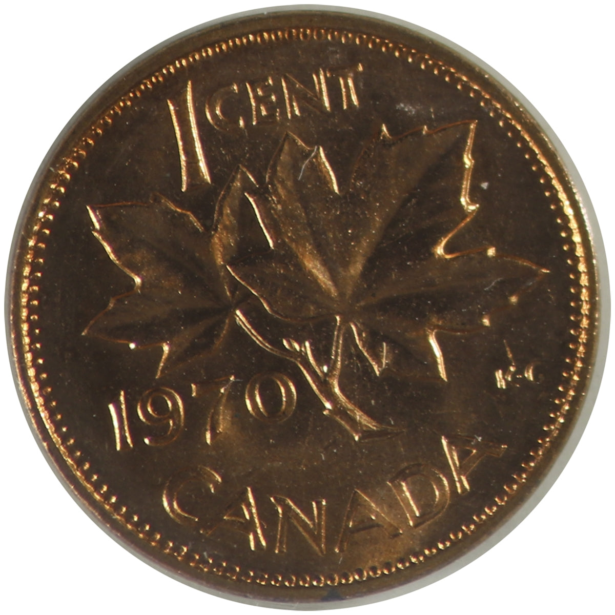 1970 Canada 1-cent ICCS Certified MS64 Red