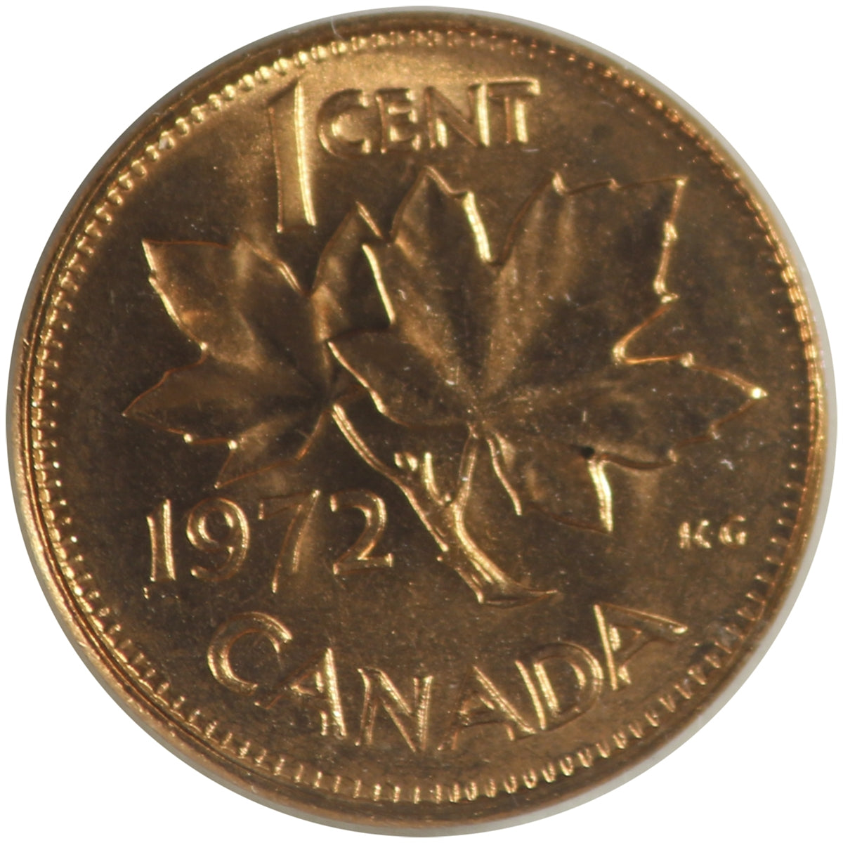 1972 Canada 1-cent ICCS Certified MS64 Red