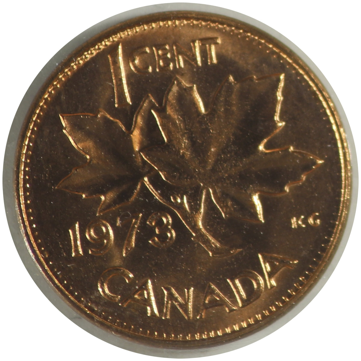 1973 Canada 1-cent ICCS Certified MS64 Red