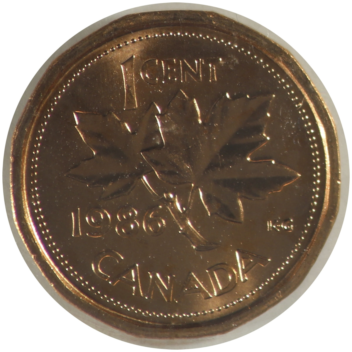 1986 Canada 1-cent ICCS Certified MS64 Red