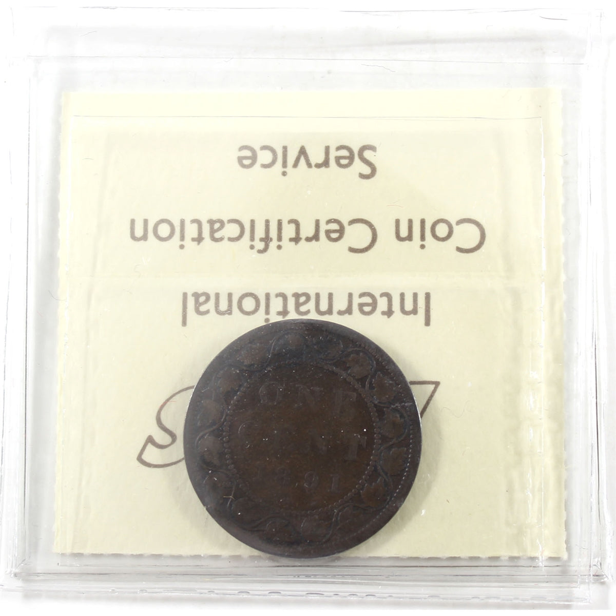 1891 LLSD, Obv. 2 Canada 1-cent ICCS Certified VG8