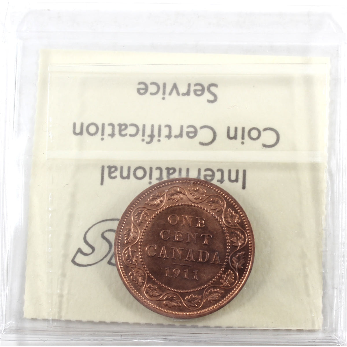 1911 Canada 1-cent ICCS Certified MS64 Red