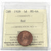 1928 Canada 1-cent ICCS Certified MS64 Red (XXN 450)