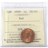 1939 Canada 1-cent ICCS Certified MS65 Red