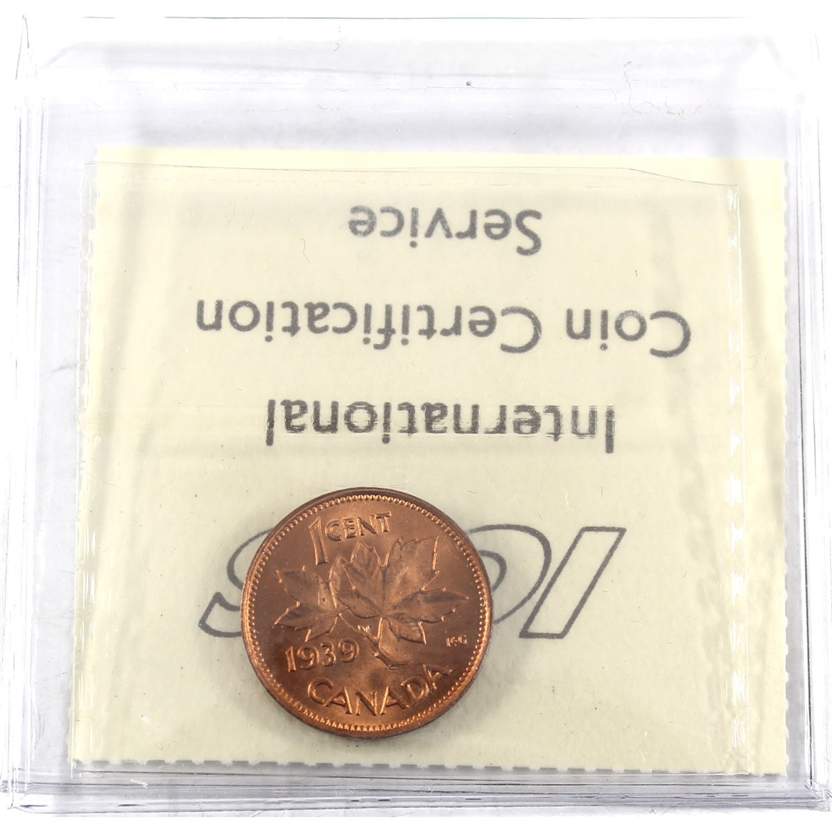 1939 Canada 1-cent ICCS Certified MS65 Red
