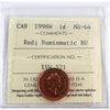 1998W Canada 1-cent ICCS Certified MS-64 Red; NBU