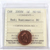 2000W Canada 1-cent ICCS Certified MS-66 Red; NBU
