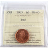 2003 Old Effigy Canada 1-cent ICCS Certified MS65 Red