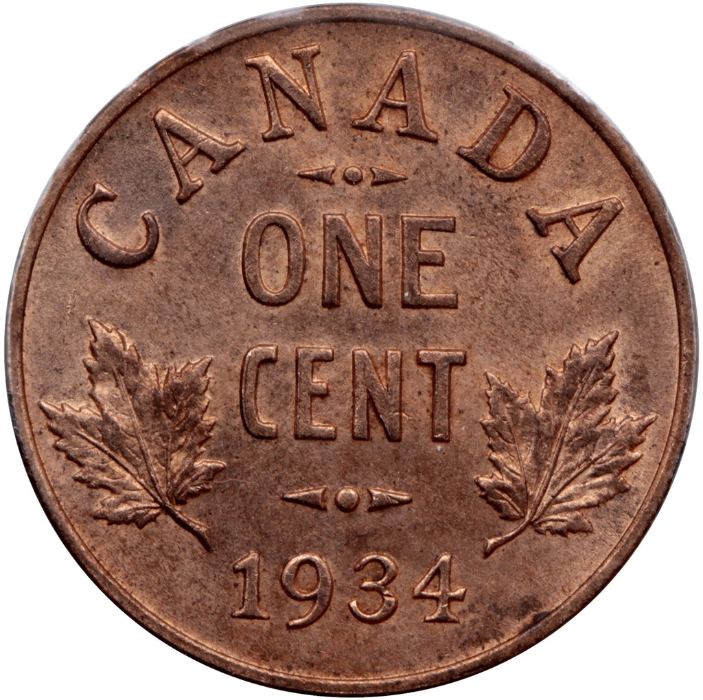 1934 Canada 1-cent Choice Brilliant Uncirculated (MS64) $