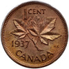 1937 Canada 1-cent Brilliant Uncirculated (MS63) Red & Brown
