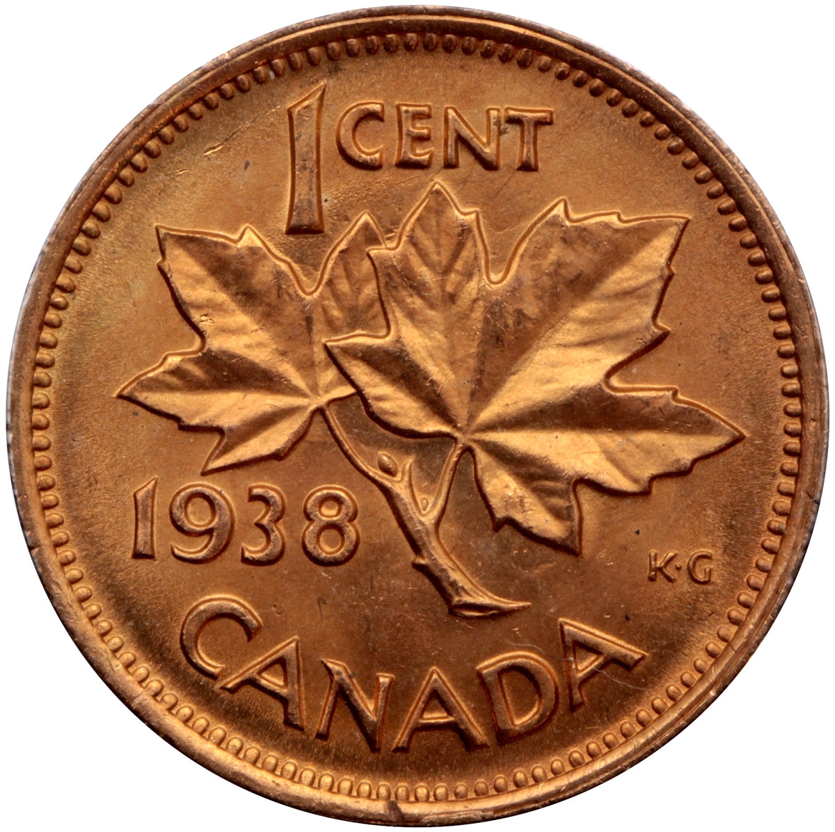 1938 Canada 1-cent Gem Brilliant Uncirculated (MS65)