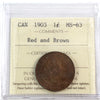 1903 Canada 1-cent ICCS Certified MS63 Red and Brown