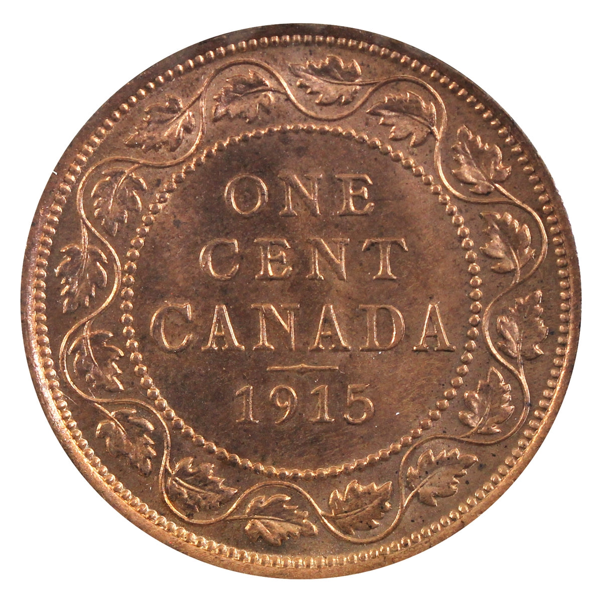1915 Canada 1-cent Brilliant Uncirculated (MS63) Red & Brown $