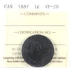 1887 Canada 1-cent ICCS Certified VF20
