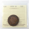 1858 Canada 1-cent ICCS Certified VG-8