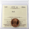 1978 Canada 1-cent ICCS Certified MS-64 Red