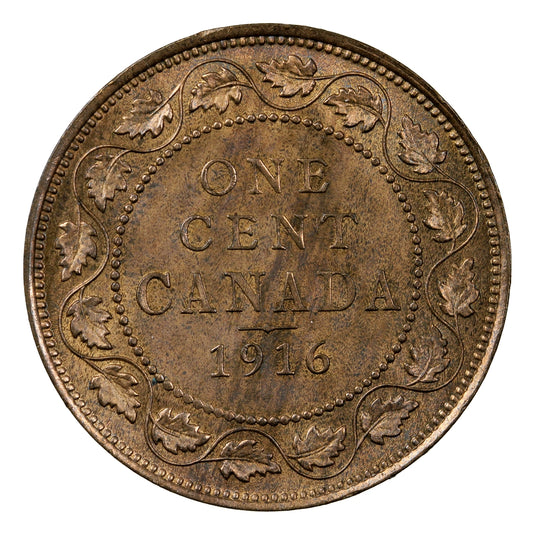 1916 Canada 1-cent Brilliant Uncirculated Red & Brown (MS63) $