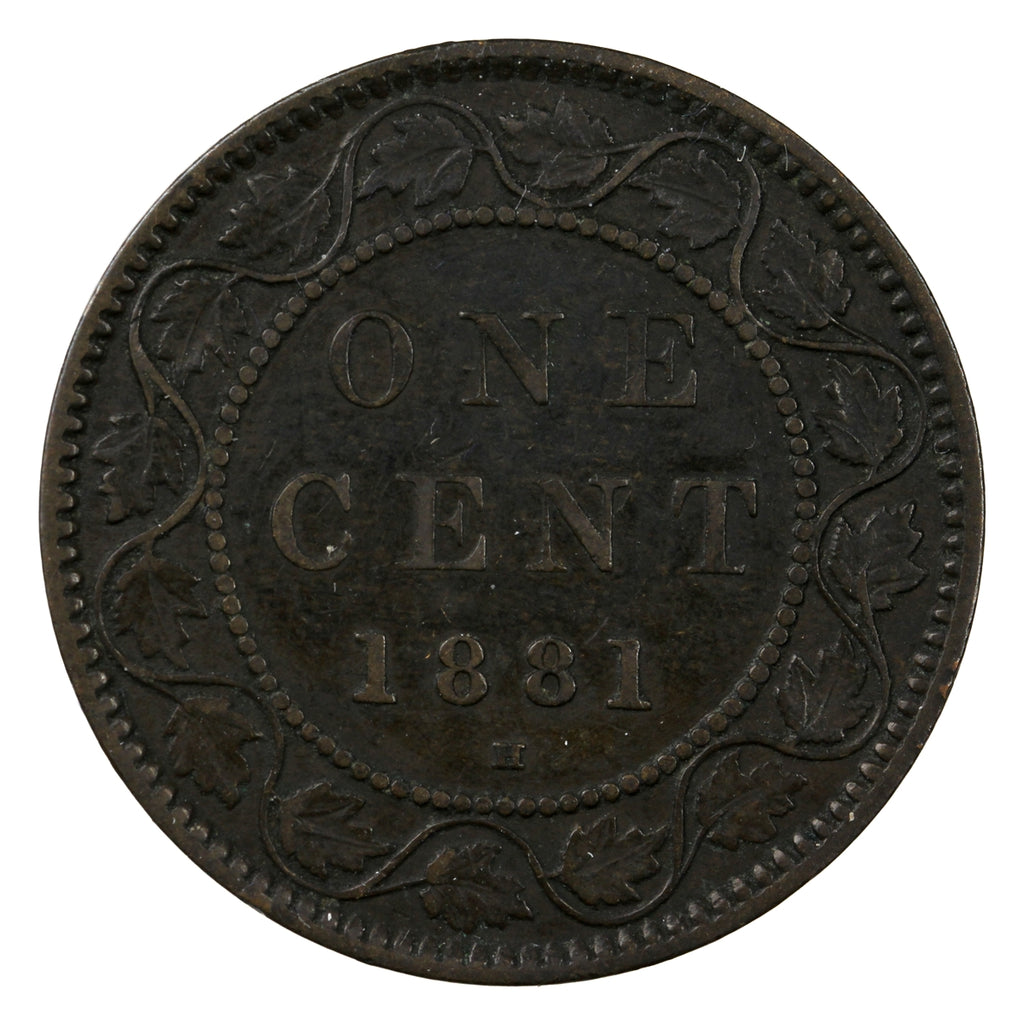 1881H Obv. 1 Triple Punched "N" Canada 1-cent F-VF (F15)