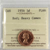 1956 Canada 1-cent ICCS Certified PL66 Red; Heavy Cameo