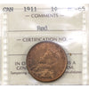 1911 Canada 1-cent ICCS Certified MS65 Red (TL 203)