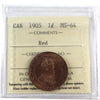 1905 Canada 1-cent ICCS Certified MS64 Red
