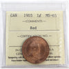 1903 Canada 1-cent ICCS Certified MS-65 Red (XCE 729)