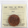 1916 Canada 1-cent ICCS Certified MS64 Red