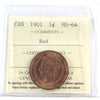 1901 Canada 1-cent ICCS Certified MS64 Red (XIC 346)
