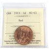 1913 Canada 1-cent ICCS Certified MS-65 Red (XIC 369)