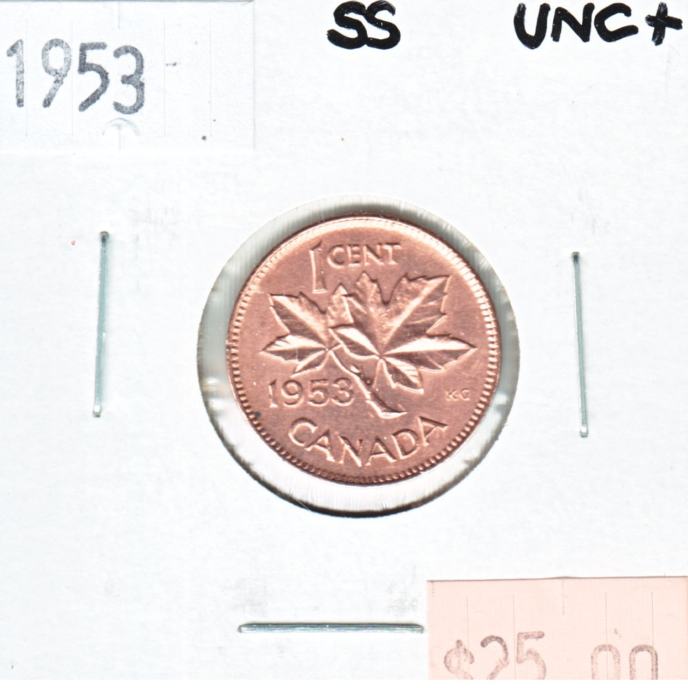 1953 SS Canada 1-cent UNC+ (MS62)