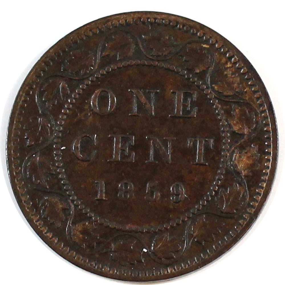 1859 DP N9 #1 Canada 1-cent Almost Uncirculated (AU-50) $