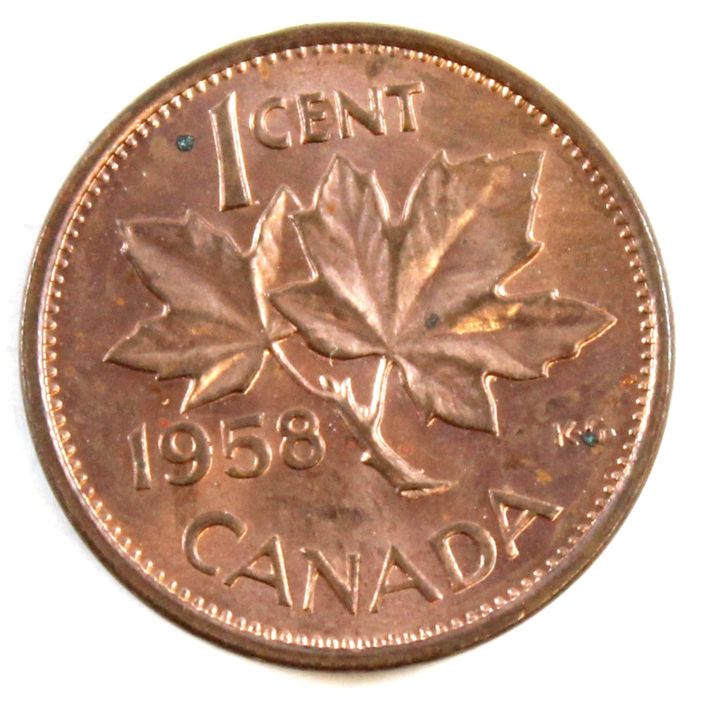 1958 Canada 1-cent Uncirculated (MS60)